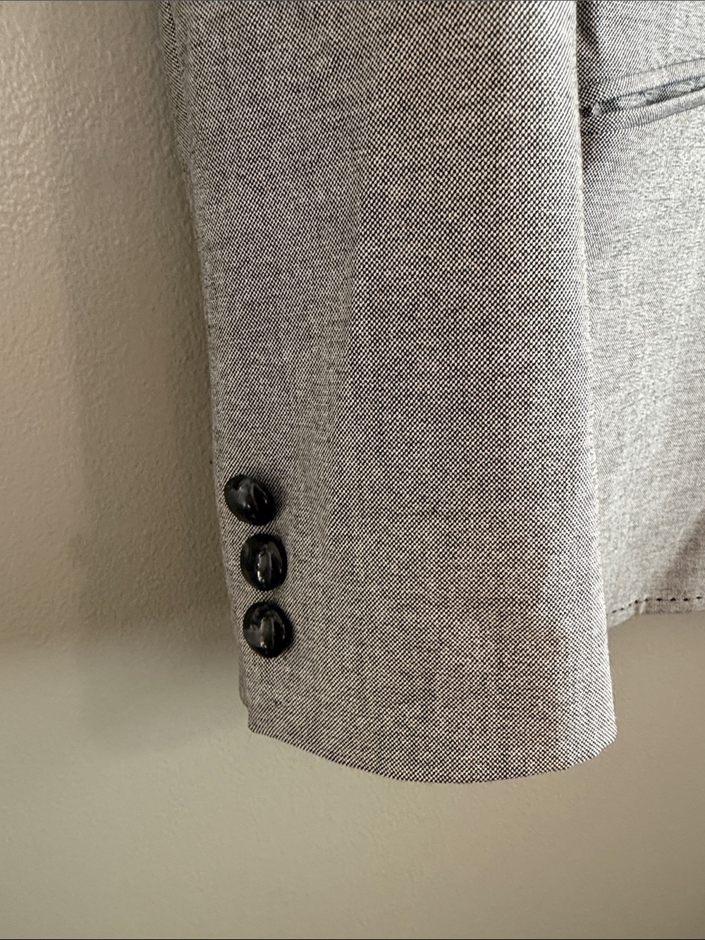 Antonio Melani Blazer Size 4 Gray Tailored Pick Stitch Career Jacket - Picture 5 of 9